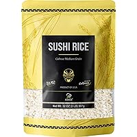 Soeos Premium Sushi Rice, Calrose Rice, Medium Grain, White Sticky Rice, 2 Pound (Package May vary)