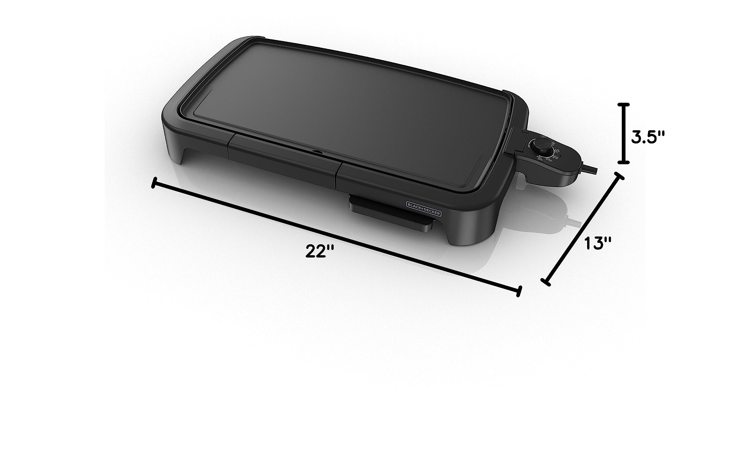 BLACK+DECKER Family-Sized Electric Griddle with Warming Tray & Drip Tray, GD2051B