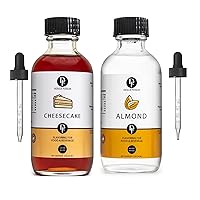 Almond and Cheesecake Water Flavoring - Sugar Free - Intense Aroma - Multipurpose Flavoring for Baked Goods & Desserts