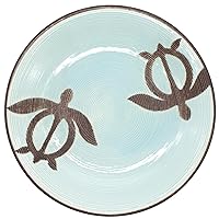 Mino Ware Plate, Soup, Curry Plate, Large, Approx. 9.8 inches (25 cm), Dishwasher Safe, Microwave Safe, Chimi, Hawaiian Lightweight, Honu, Sea Turtle, Blue, Made in Japan