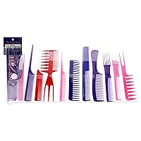Assorted Comb in Roll-Up Set by Aristocrat for Unisex - 10 Pc Comb