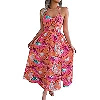 Women’s Casual Summer T Shirt Dress Loose Sleeveless Tunic Dress Floral Printed Elegant Sexy Dress Short Summer
