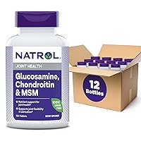 Natrol Glucosamine Chondroitin and MSM Tablets, 150-Count (Pack of 12