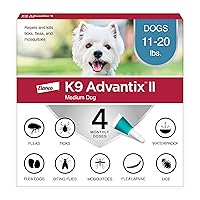 II Medium Dog Vet-Recommended Flea, Tick & Mosquito Treatment & Prevention | Dogs 11-20 lbs. | 4-Mo Supply