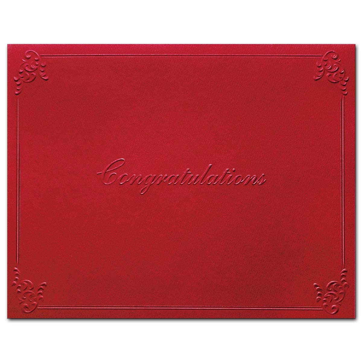 PaperDirect Congratulations Embossed Certificate Jackets, 9 1/2 x 12, Red, Count of 10