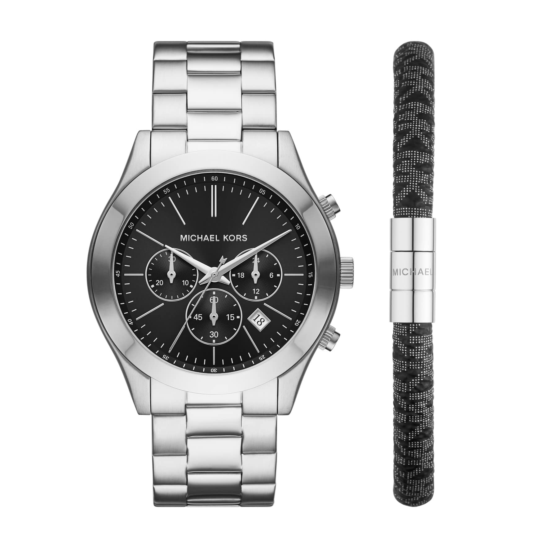 Mua Michael Kors Slim Runway Chronograph Stainless Steel Watch and PVC  Bracelet Set Model MK1056SET trên Amazon Mỹ chính hãng 2023  Giaonhan247