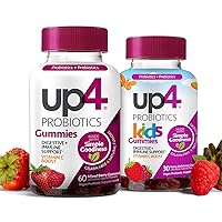 up4 Kids Probiotic Gummies, Digestive and Immune Support with Prebiotics and Vitamin C (30 Count) + Probiotic Gummies for Men and Women (60 Count)