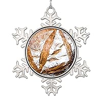 Sourdough Bread Snowflake Ornament Bread Realistic Food Ornaments for Christmas Trees Metal Personalized Christmas Ornaments 2022 Farmhouse Christmas Keepsake New Year Gifts 3 Inch