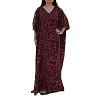 Women's Loose Kaftan Plus Size Beach Caftan Long Maxi Gown Night Dress