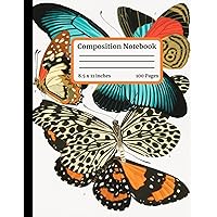 Composition Notebook Wide Rule - Vintage Butterflies Insect Illustration by E.A. Seguy: 100 Page Lined Paper | Cute Aesthetic Journal for Creative ... Personal Diary, Journaling, College or School