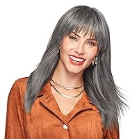 Raquel Welch Beautiful Illusion Top-Of-The-Head Bangs Hair Piece Wig by Hairuwear, RL511 Sugar and Charcoal