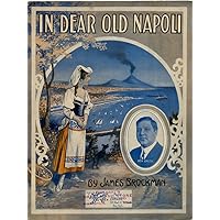 Young Girl in Native Italian Costume peers over Naples harbor with a belching Vesuvius in the background Poster Print (18 x 24)