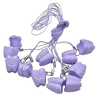 Angzhili Plastic Tooth Saver Necklaces Baby Tooth Boxes for Lost Teeth School Tooth Box for Kids (10pcs, Purple)