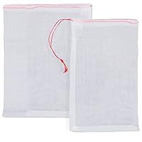 Rocutus 100 Pieces Fruit Protection Bags,Reusable Net Barrier Bags with Drawstring,6 x 10 Inch Mosquito Bug Insect Bird Nylon Net Barrier Bags for Orchard and Garden