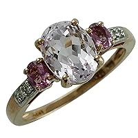 Carillon Kunzite Oval Shape 9X7MM Natural Earth Mined Gemstone 925 Sterling Silver Ring Unique Jewelry (Rose Gold Plated) for Women & Men