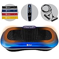 Vibration Plate Exercise Machine Silver- Whole Body Workout Vibration Fitness Platform w/ Loop Bands - Home Training Equipment - Remote, Balance Straps, Videos & Manual