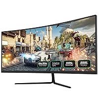 30in Curved Gaming Monitor 100Hz, Full HD 21:9 Ultrawide PC Computer Monitor Built-in Speakers, 2560 * 1080P HDMI DP Ports, VESA Wall Mount Ready 75 x 75mm (DP Cable Included)