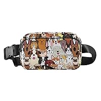 Dog Fanny Pack Fashion Belt Bag Women Waist Bag Waterproof Adjustable Strap Casual Travel Hiking Cycling Running