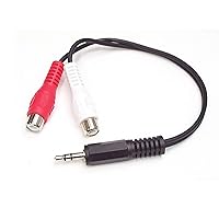 StarTech.com 6in Stereo Audio Y-Cable - 3.5mm Male to 2x RCA Female - Headphone Jack to RCA – Computer / MP3 to Stereo 1x Mini-Jack 2x RCA (MUMFRCA), Black