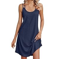 Sun Dresses for Women 2024 Solid Color Sexy Casual Fashion Loose Fit with Sleeveless Round Neck Summer Dress