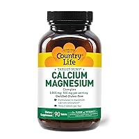 Country Life Target Mins - Calcium Magnesium Complex, 1000 mg/500 mg per 2 Tablets - 90 Tablets