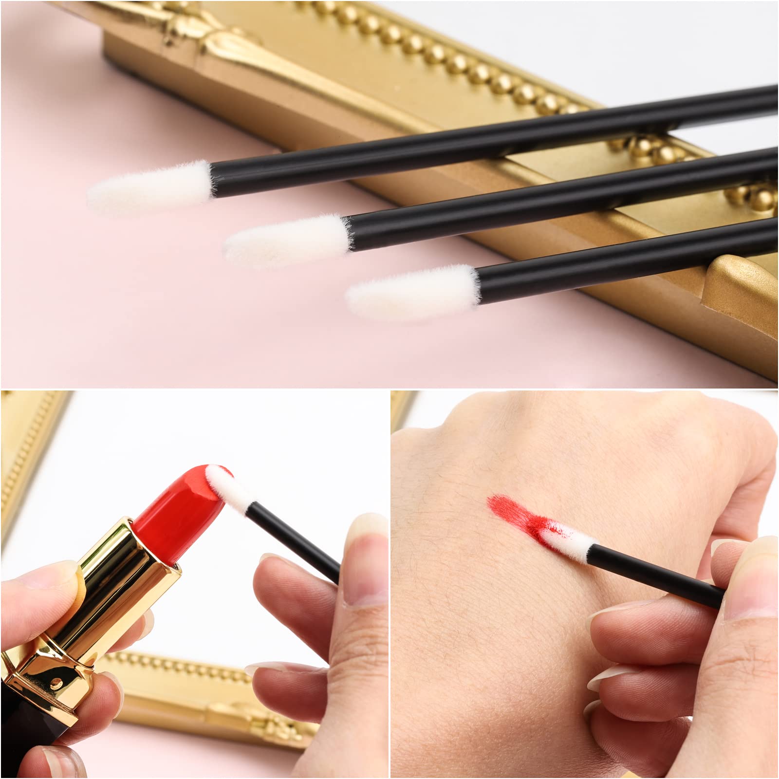200pcs Disposable Lip Applicators Lip Makeup Brushes Lip Gloss Applicators Lipstick Wands Beauty Tool Kits