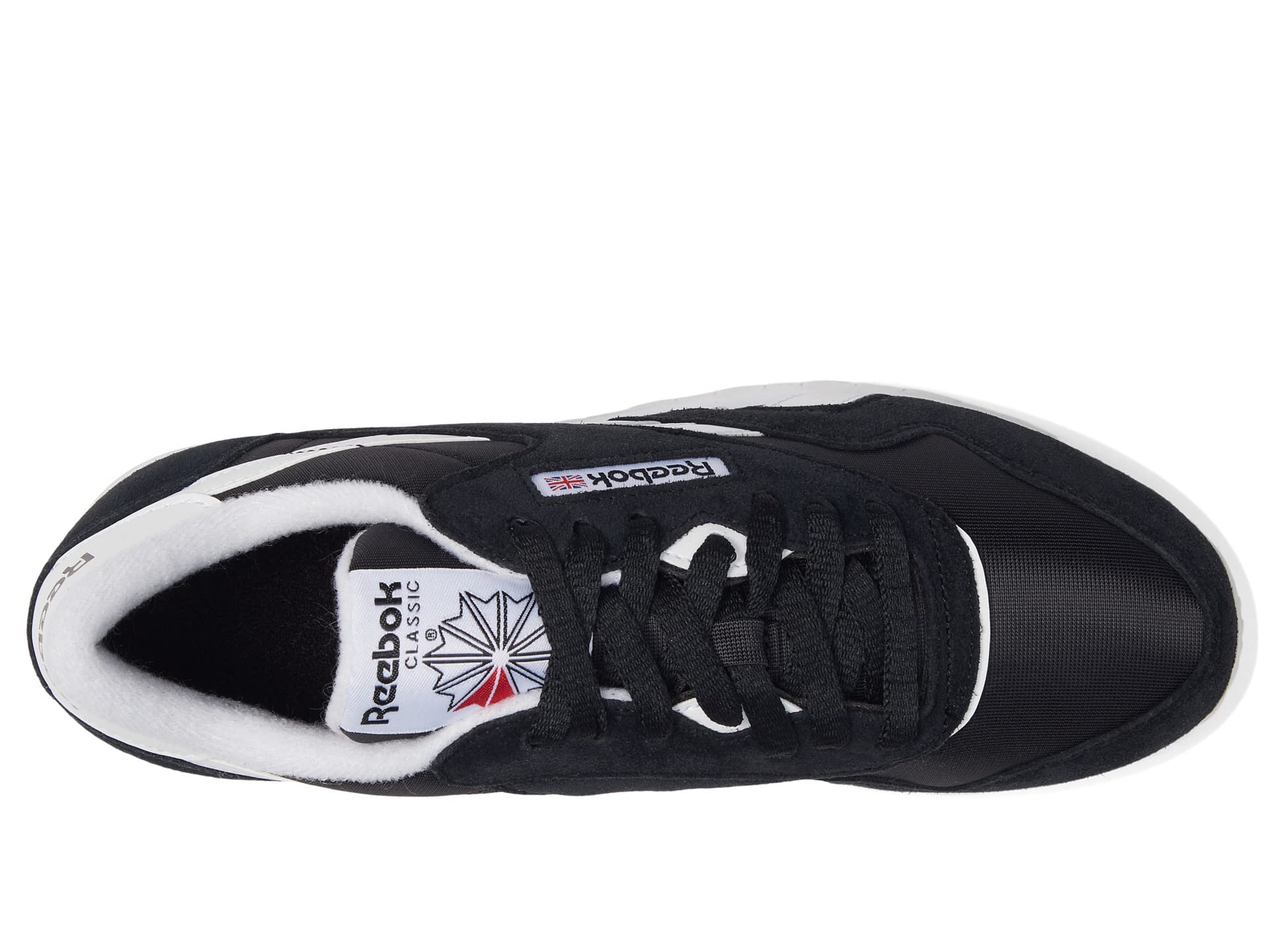Reebok Women's Classic Nylon Sneaker, Black/White, 8.5