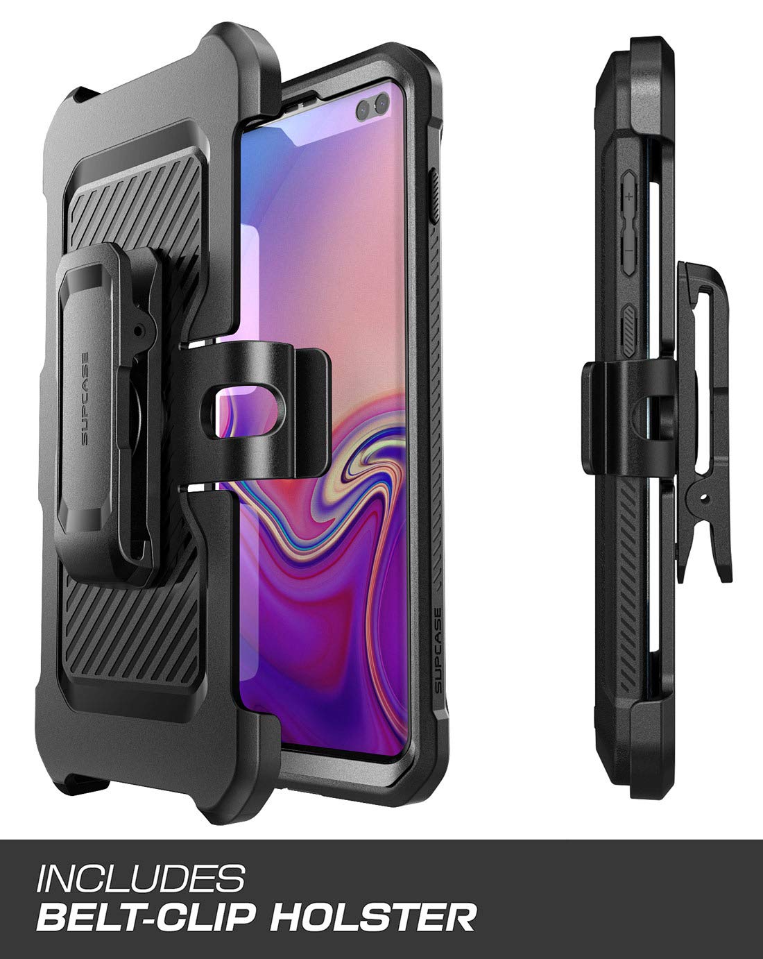 SUPCASE Unicorn Beetle Pro Series Designed for Samsung Galaxy S10 Plus Case (2019 Release) Full-Body Dual Layer Rugged with Holster & Kickstand Without Built-in Screen Protector (Black)