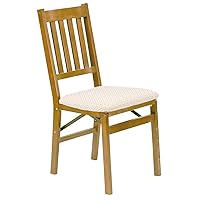STAKMORE Arts and Craft Folding Chair Oak Finish, Set of 2, Wood