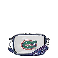 FOCO NCAA College Team Logo Stripe Clear Crossbody Bag