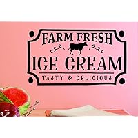 Design with Vinyl JER 1683 2 Fresh Ice Cream Tasty & Delicious 14X28 Black, 14