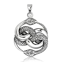 WithLoveSilver 925 Sterling Silver Ouroboros Infinity Snake Serpent Pendant