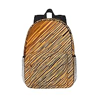Wooden Wall Backpack Lightweight Casual Backpack Double Shoulder Bag Travel Daypack With Laptop Compartmen