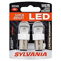 SYLVANIA - 1157 ZEVO LED Red Bulb - Bright LED Bulb, Ideal for Stop and Tail Lights (Contains 2 Bulbs)