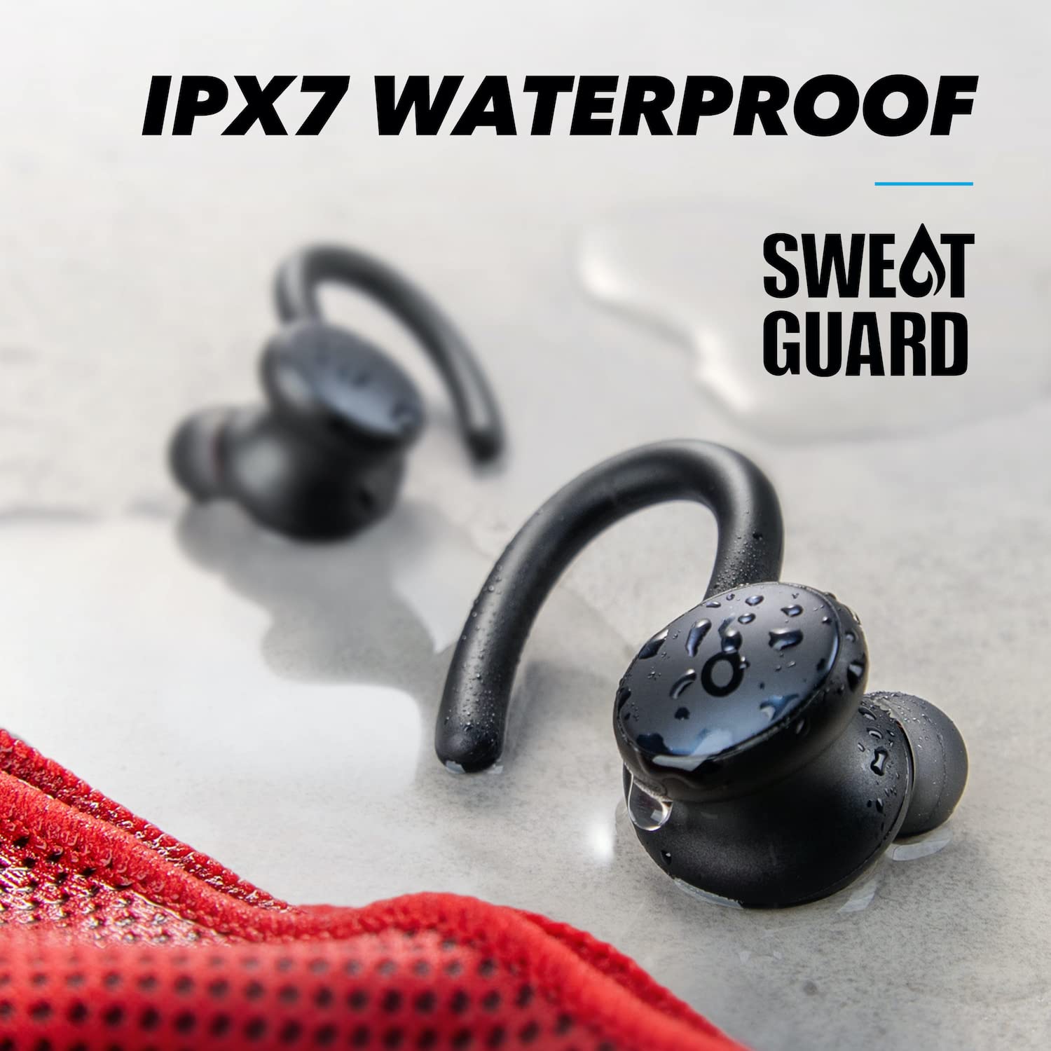 soundcore by Anker Sport X10 True Wireless Bluetooth Sport Earbuds, Rotatable Over-Ear Hooks for Ultimate Comfort and Secure Fit, Deep Bass, IPX7 Waterproof, Sweatproof, Fast Charge, App, Gym, Running