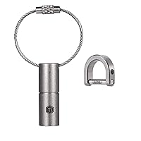 KeyUnity KF00 Titanium Mini Keychain LED Flashlights & KA17 Titanium D Ring Key Shackle Bundle