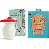 Bundle of 2 - Fun Guy Fridge Deodorizer and Ninja Cutting Board & Knife Set by OTOTO