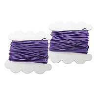 Linpeng Elastic Cord For Beading - Jewelry Making - Scrapbook Making - Gift Wrapping - Violet Purple -1.5 mm x 5 yds per card - 2 cards per pack