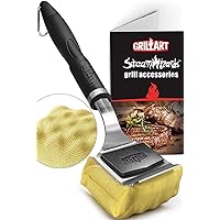 GRILLART Grill Brush for Outdoor Grill Bristle Free - Reinforced Grill Cleaner Scraper BBQ Brush - Replaceable Head Barbecue Grill Cleaning Brush - Safe BBQ Accessories Grill Tools - Gifts for Men/Dad