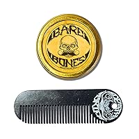 The Vintage Beard Company Bare Bones Medium Hold Mustache Wax and Death Grip Mustache Keychain Comb Set