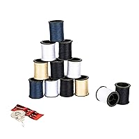 Polyester Hand Sewing Thread, 12 Mini Spools - 25 Yards Each, Assorted Neutral Colors
