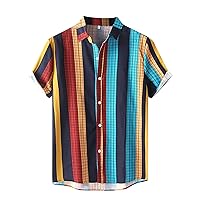 Hawaiian Shirt for Men Button Down Henley Shirts Mens Summer Muscle Shirts Mens Lightweight T Shirt Golf Polo Big Tall