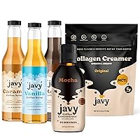 Javy Coffee Concentrate & Premium Coffee Syrup & Collagen Creamer - Perfect for Instant Iced Coffee - Hair, Skin & Nail support with Collagen - Low Calorie, Coffee Flavoring Syrup