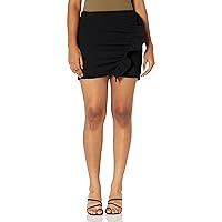 cupcakes and cashmere Women's Lacee Satin Back Crepe Wrap Skirt W/Ruffle