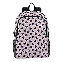 ALAZA Pink Navy Heart Shaped Lightweight Weekender Bag Backpack Daypack