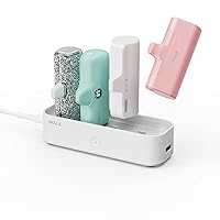 iWALK Charger Station for Portable Charger 3350mAh,4500mAh,4800mAh Power Bank for iPhone Charging Station Multiple USB-C Family-Sized Charger Station for Home(Station Only), White