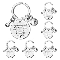 6Pcs Fitness Gym Charm Keychain Fitness Instructor Gift Appreciation Gifts for Fitness Coach Workout Coach Fitness Trainer Gift Inspirational Personal Trainer Bodybuilder Coworker Gym Workout Gift