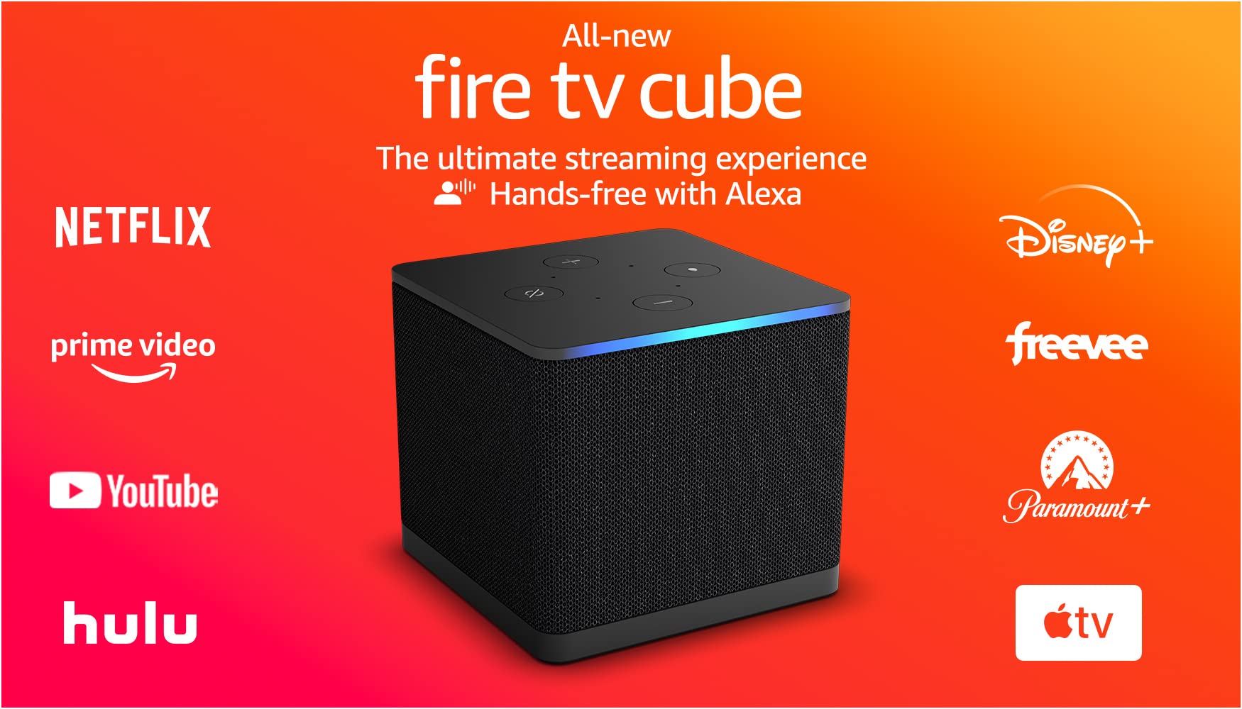 Amazon Fire TV Cube, Hands-free streaming device with Alexa, Wi-Fi 6E, 4K Ultra HD