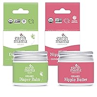 Organic Nipple Butter™ + Organic Diaper Balm | Earth Mama's Sensitive Skincare BFF Breastfeeding Essentials & Baby Cream Bundle