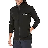 BOSS Men's Contrast Logo Cotton Full Zip Sweatshirt